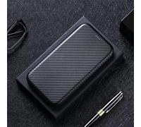 BEENTRYS Cuero Funda para TCL 20 Pro 5G Funda,Fibra de Carbono Cartera Cubierta Ranura para Tarjeta Función Soporte Cierre Magnético PU Regalo Antigolpes Carcasa-Negro