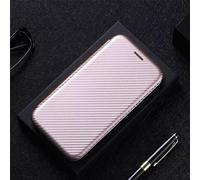 BEENTRYS Cuero Funda para TCL 20 XE Funda,Fibra de Carbono Cartera Cubierta Ranura para Tarjeta Función Soporte Cierre Magnético PU Regalo Antigolpes Carcasa-Rosa