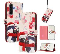 BEENTRYS Cuero Funda para Tecno LC7 / LC8 / KE6 / KE6J Funda,Motivo Muñeco Nieve Tipo Billetera Cartera Cubierta Ranura para Tarjeta Soporte Magnético PU Antigolpes Carcasa-SDDW