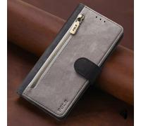 BEENTRYS Cuero Funda para Vivo Y28S 5G / T3 Lite 5G Funda,Tipo Billetera Cartera Cubierta Ranura para Tarjeta Soporte Bolsillo Cremallera RFID Magnético PU Antigolpes Carcasa-Gris