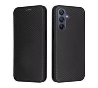 BEENTRYS Cuero Funda para Xiaomi Poco F7 5G Funda,Fibra de Carbono Cartera Cubierta Ranura para Tarjeta Función Soporte Cierre Magnético PU Regalo Antigolpes Carcasa-Negro