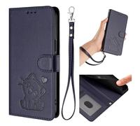 BEENTRYS Cuero PU Funda para ZTE Nubia Music 2 Funda,Carino Gato y Corazón Cartera con Tapa Ranuras para Tarjetas Bolsillo Soporte Flip Case Antigolpes Carcasa-Azul