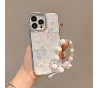 BEENTRYS Funda Brillante para Vivo Y28S 5G / T3 Lite 5G Funda,Mariposas Perlas Diamantes Niñas Mujeres Elegante Regalo Suave TPU Delgado Antigolpes Carcasa con Pulsera-Love
