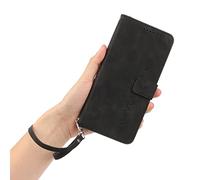 BEENTRYS Funda Cartera para Realme C53 / C51 / Note 50 4G,Libro de Cuero PU Correa Cruzada Muñeca Ranuras para Tarjetas Soporte Magnético Antigolpes Carcasa para Mujer Chica-Negro