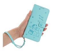BEENTRYS Funda Cartera para Realme C53 / C51 / Note 50 4G,Libro de Cuero PU Gato Bandolera Cruzada de Muñeca Tarjetas Soporte Magnético Antigolpes Carcasa para Mujer Chica-Menta