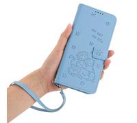 BEENTRYS Funda Cartera para Realme C53 / C51 / Note 50 4G,Libro de Cuero PU Gato Bandolera Cruzada de Muñeca Tarjetas Soporte Magnético Antigolpes Carcasa para Mujer Chica-Azul