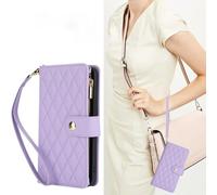 BEENTRYS Funda Cartera para Samsung Galaxy A55 5G Funda,Tipo Libro de Cuero PU Ranuras Tarjetas Bolsillo con Cremallera Soporte Mujer Niña Magnético Antigolpes Carcasa-Morado