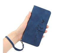 BEENTRYS Funda Cartera para Xiaomi Poco X4 GT/Redmi Note 12T Pro / K50i,Libro de Cuero PU Correa Cruzada Muñeca Ranuras para Tarjetas Soporte Magnético Antigolpes Carcasa para Mujer Chica-Azul