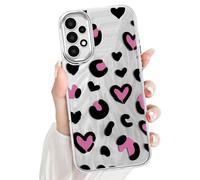 BEENTRYS Funda Diseño de Leopardo para Samsung Galaxy A13 / A13 LIE 4G / A04S 4G Funda,Brillante Glitter Motivo de Corazón Mujeres Niñas Suave TPU Bumper Regalo Antigolpes Delgada Prueba Carcasa-Plata