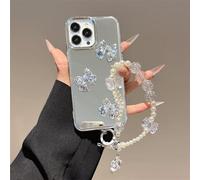 BEENTRYS Funda Espejo para Xiaomi Redmi Note 11T Pro/Note 12T Pro/K50i Funda,Diseño Corazón y Lazo 3D Brillante Perlas Niñas Mujeres Suave TPU Delgado Antigolpes Protectora Carcasa con Pulsera-HDJ