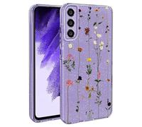 BEENTRYS Funda Flores Glitter para Samsung Galaxy A70,Brillante Bling Sparkle Floral Niñas Mujeres Flexible Silicona Suave TPU Antigolpes Carcasa para Samsung Galaxy A70(S204-Morado)