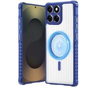 BEENTRYS Funda Magnética para Motorola Edge 60 Fusion Funda,Compatible con Magsafe Protección Militar Transparente TPU/PC Ultra Translúcida Mate Case Delgada Antigolpes Carcasa-Azul