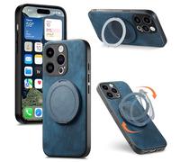 BEENTRYS Funda Magnética para OPPO Find X8 Ultra Funda,Anillo Soporte PU Cuero Bumper Case Soporte de Coche Magnético Suave Antigolpes Delgado Prueba de Golpes Carcasa-Azul