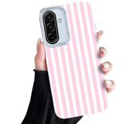 BEENTRYS Funda Rayas para Samsung Galaxy A17 / F17 5G / M17 5G Funda,Bonita Striped Diseño Estético Mujeres Niñas Moda Regalo Suave TPU+PC Bumper Case Delgado Prueba de Golpes Carcasa-Rosa