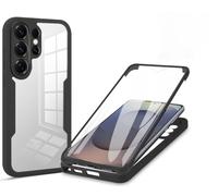 BEENTRYS Funda Transparente para Xiaomi Redmi A5 4G / Poco C71 171,Protector de Pantalla Integrado Suave de TPU PC Cover 360°Protección de Cámara Antigolpes Carcasa para Niñas Mujeres-Negro
