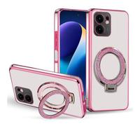 BEENTRYS Magnética Transparente Funda para Infinix Zero 30 4G Funda,Galvanoplastia Soporte Protección de Cámara Ultrafina Silicona TPU Suave Delgada Antigolpes Carcasa-Rosa
