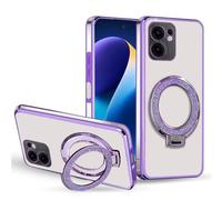 BEENTRYS Magnética Transparente Funda para OPPO F5 / A73 Funda,Galvanoplastia Soporte Protección de Cámara Ultrafina Silicona TPU Suave Delgada Antigolpes Carcasa-Morado