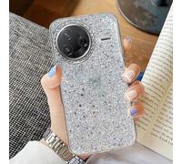 BEENTRYS Purpurina Funda para Xiaomi Poco F7 Pro/Redmi K80 Funda,Glitter Diamantes Brillante de Cristal Niñas Mujeres Elegante Silicona TPU Bumper Suave Antigolpes Carcasa Teléfono-Plateado