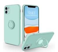 BEENTRYS Silicona Funda para Moto One Fusion Funda,Anillo Giratorio Soporte Magnético para Coche Ultra Suave TPU Case Cover Ultradelgada Antigolpes Carcasa para Teléfono-Cianclaro