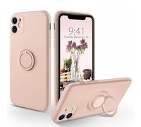 BEENTRYS Silicona Funda para Moto One Fusion Funda,Anillo Giratorio Soporte Magnético para Coche Ultra Suave TPU Case Cover Ultradelgada Antigolpes Carcasa para Teléfono-Rosa