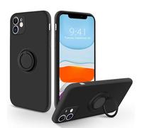 BEENTRYS Silicona Funda para Moto One Fusion Funda,Anillo Giratorio Soporte Magnético para Coche Ultra Suave TPU Case Cover Ultradelgada Antigolpes Carcasa para Teléfono-Negro