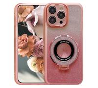 BEENTRYS Transparente Glitter Funda para Xiaomi Redmi 13C 5G / 13R,Magnética Soporte Ring Holder Niñas Mujeres Bling Brillante Antigolpes Suave TPU Carcasa para Xiaomi Redmi 13C 5G / 13R-Rosa