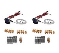 BEEOFICEPENG 2 x V6 J- Hotend Kit completo con 20 piezas de impresión extrusora + 10 boquillas de acero inoxidable de 1,75 mm para V6