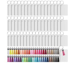 BEEOFICEPENG 200 unids Sublimación Espacios Vacíos Set Rectángulo Transferencia Espacios Vacíos Borlas para DIY