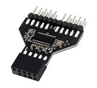 BEEOFICEPENG Adaptador de cable USB 2.0 de 9 pines a USB 3.0 de 19 pines para panel frontal RGB para placa base