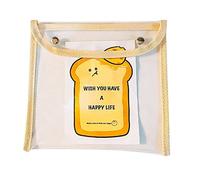 BEEOFICEPENG Bolsa de PVC con botones a presión, estuche de papel de prueba, bolsa de almacenamiento de papelería, bolsa de almacenamiento impermeable transparente para documentos