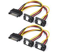 BEEOFICEPENG Cable , paquete de 2 cables divisores macho de 15 pines a 2 conectores de 15 pines en ángulo hembra