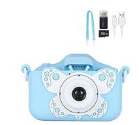 BEEOFICEPENG Cámara para Niños Cámara Digital para Niños Juguete Cámara Fotográfica para Niños con Tarjeta SD de 32GB para Niñas y Niños (Azul)