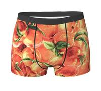 BEEOFICEPENG Delicioso Melocotón,Calzoncillos bóxer, Calzoncillos para Hombre, Calzoncillos bóxer para Pierna, Ropa Interior Divertida y novedosa,L