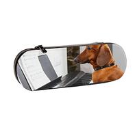 BEEOFICEPENG Estuche para lápices,A FUUNY Dog Play The Piano,Estuche de Cuero para lápices, Bolso para Oficina, Escuela,joyero, Caja para brochas de Maquillaje