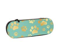 BEEOFICEPENG Estuche para lápices, Colorido Doodle Dog Paw Animal, Estuche de Cuero para bolígrafos, Oficina, Escuela, Caja de joyería, Caja para brochas de Maquillaje