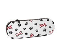 BEEOFICEPENG Estuche para lápices, Colorido Doodle Dog Paw Animal, Estuche de Cuero para bolígrafos, Oficina, Escuela, Caja de joyería, Caja para brochas de Maquillaje