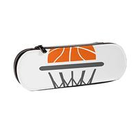 BEEOFICEPENG Estuche para lápices, Cool Sports Orange Basketball, Estuche de Cuero para lápices, Bolso para bolígrafos, Oficina, Escuela, joyero, Caja para brochas de Maquillaje