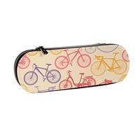 BEEOFICEPENG Estuche para lápices,Emocionado Art Sports Competition Ciclismo Divertido,Estuche de Cuero para lápices, Bolso para bolígrafos, Oficina, Escuela, joyero, Caja para brochas de Maquillaje