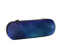 BEEOFICEPENG Estuche para lápices,Espacio Secreto de Galaxia Azul,Estuche de Cuero para lápices, Bolso para bolígrafos, Oficina, Escuela, joyero, Caja para brochas de Maquillaje