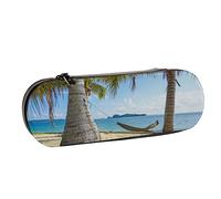 BEEOFICEPENG Estuche para lápices,Hamaca Luna de Miel Vacaciones Entre Palmeras,Estuche de Cuero para bolígrafos,Escuela de Oficina,Caja de Joyas Caja de Pinceles de Maquillaje