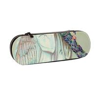 BEEOFICEPENG Estuche para lápices, Happy Easter Blessing, Estuche de Cuero para lápices, Bolso para Oficina, Escuela, joyero, Caja para brochas de Maquillaje