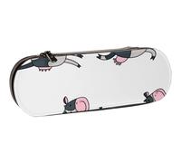BEEOFICEPENG Estuche para lápices, Happy Jumping Cow, Estuche de Cuero para lápices, Bolso para Oficina, Escuela, joyero, Caja para brochas de Maquillaje