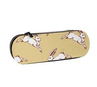 BEEOFICEPENG Estuche para lápices, Happy Jumping Rabbit Kawaii, Estuche de Cuero para lápices, Bolso para bolígrafos, Oficina, Escuela, joyero, Caja para brochas de Maquillaje