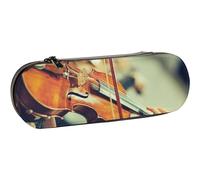 BEEOFICEPENG Estuche para lápices, Mano en Las Cuerdas de un violín, Estuche de Cuero para lápices, Bolso para bolígrafos, Oficina, Escuela, joyero, Caja para brochas de Maquillaje