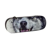 BEEOFICEPENG Estuche para lápices,Perro Husky Happy Pet Animal,Estuche de Cuero para lápices, Bolso para Oficina, Escuela,joyero, Caja para brochas de Maquillaje