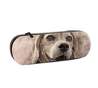 BEEOFICEPENG Estuche para lápices,Perro Mascota Arte Abstracto Vintage Animal Cachorro,Estuche de Cuero para lápices Oficina Escuela,Caja de joyería Caja de Pinceles de Maquillaje