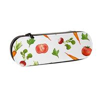BEEOFICEPENG Estuche para lápices, Zanahorias de jardín, repollo, Otras Verduras, Estuche de Cuero para lápices, Bolso para bolígrafos, Oficina, Escuela, joyero, Caja para brochas de Maquillaje