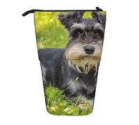 BEEOFICEPENG Estuche telescópico para lápices, diseño de Schnauzer en Miniatura con Soporte Impreso, Bolsa para lápices, Bolsa de Maquillaje