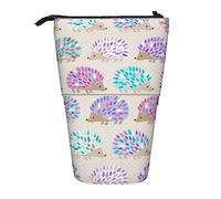 BEEOFICEPENG Estuche telescópico para lápices, Soporte Impreso de Erizo y Lunares, Bolsa para lápices, Bolsa de Maquillaje