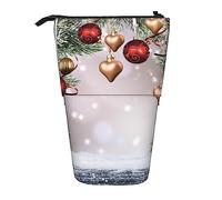 BEEOFICEPENG Estuche telescópico para lápices, Soporte para impresión de Bolas de árbol de Navidad, Bolsa para lápices, Bolsa de Maquillaje